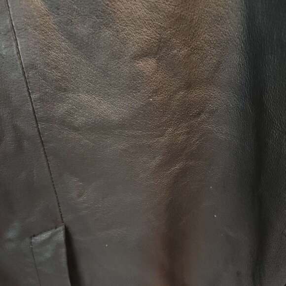 Junction West 100% leather jacket Men's large Black lined Winter fall Buttons - Picture 12 of 16